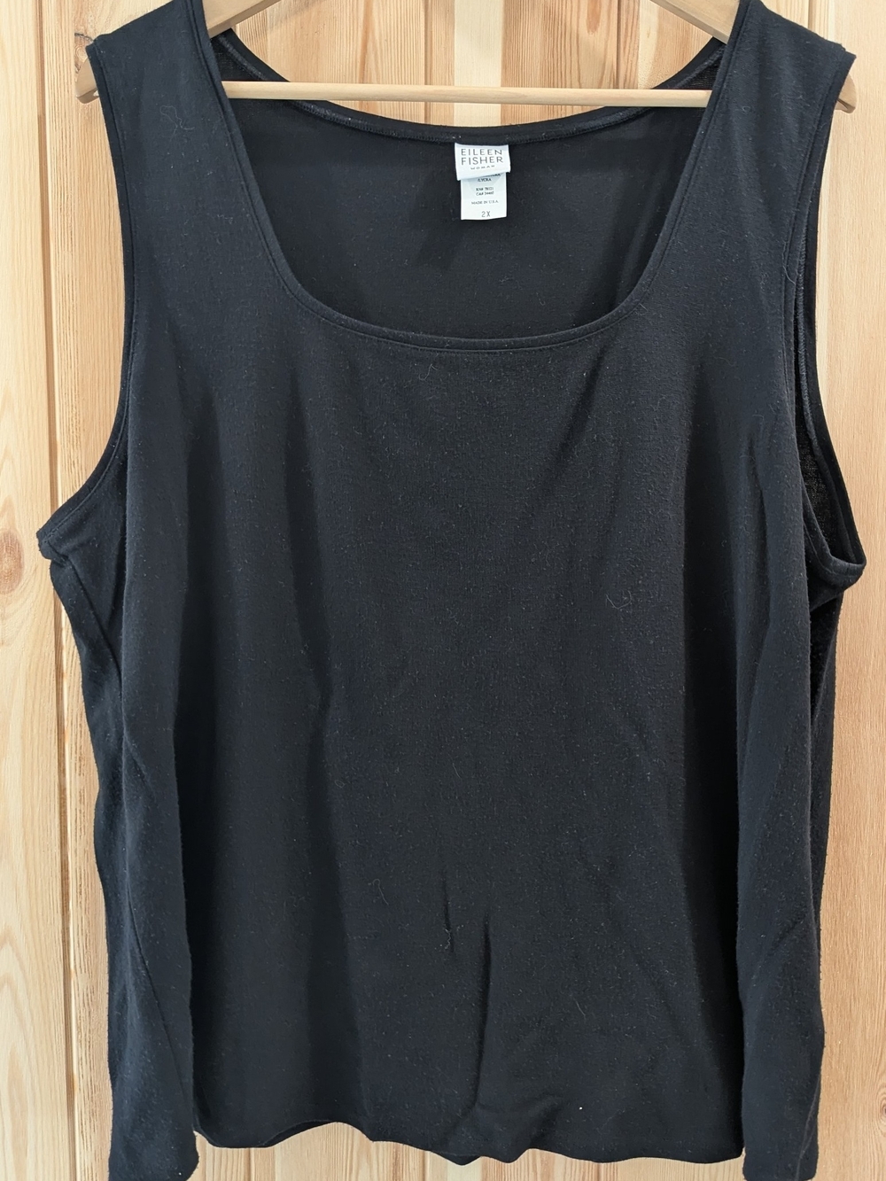 Eileen Fisher Black Scoop Neck Tank - Picture 2 of 7